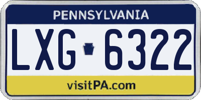PA license plate LXG6322