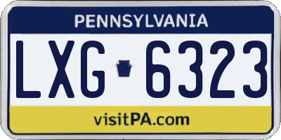 PA license plate LXG6323