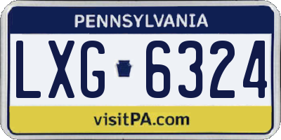PA license plate LXG6324