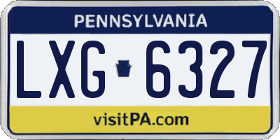 PA license plate LXG6327