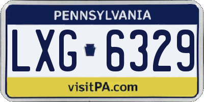 PA license plate LXG6329