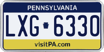 PA license plate LXG6330