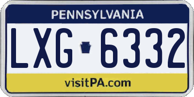 PA license plate LXG6332
