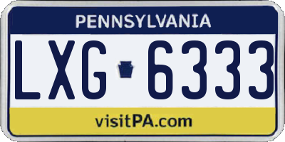 PA license plate LXG6333