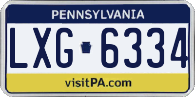 PA license plate LXG6334
