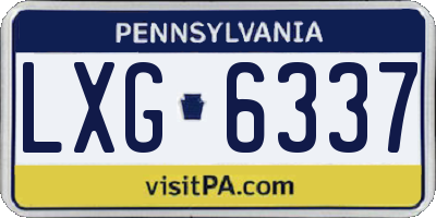 PA license plate LXG6337