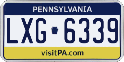 PA license plate LXG6339