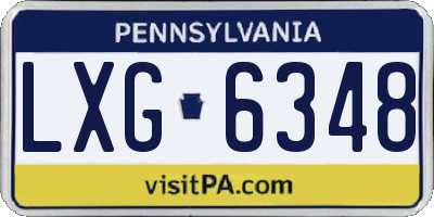 PA license plate LXG6348