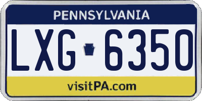 PA license plate LXG6350