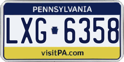 PA license plate LXG6358
