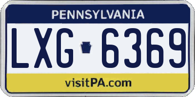 PA license plate LXG6369
