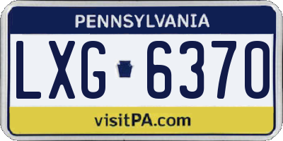 PA license plate LXG6370