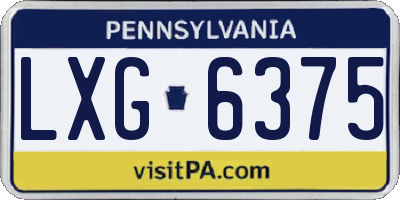 PA license plate LXG6375