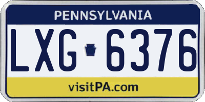 PA license plate LXG6376