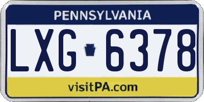 PA license plate LXG6378