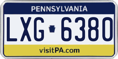 PA license plate LXG6380
