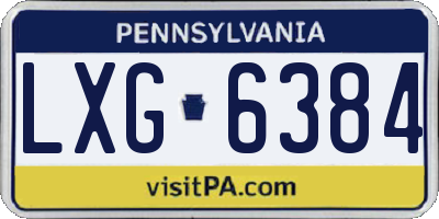 PA license plate LXG6384