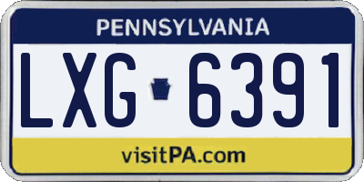 PA license plate LXG6391