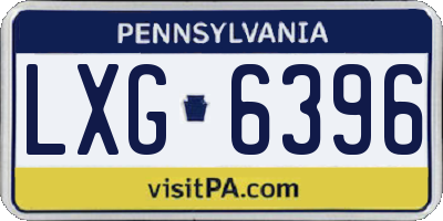PA license plate LXG6396