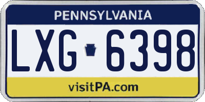 PA license plate LXG6398