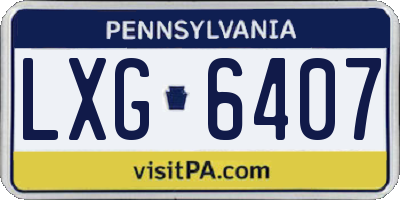 PA license plate LXG6407