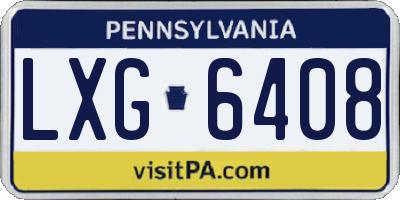 PA license plate LXG6408