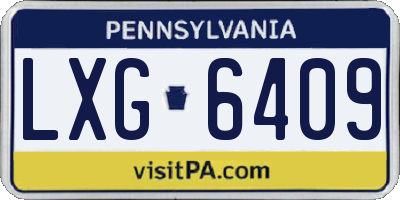 PA license plate LXG6409