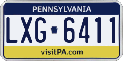 PA license plate LXG6411