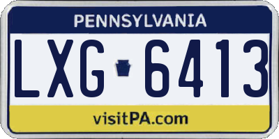 PA license plate LXG6413