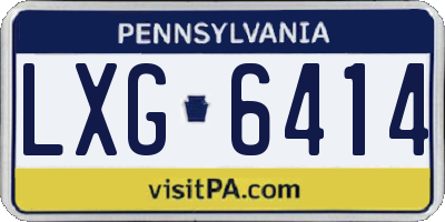 PA license plate LXG6414
