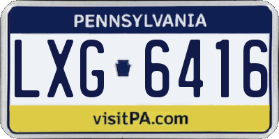 PA license plate LXG6416
