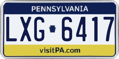 PA license plate LXG6417