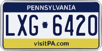 PA license plate LXG6420