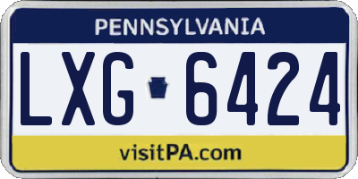 PA license plate LXG6424