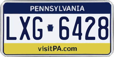 PA license plate LXG6428