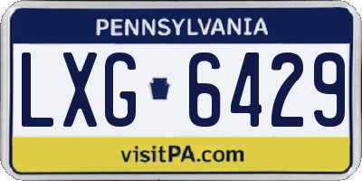 PA license plate LXG6429