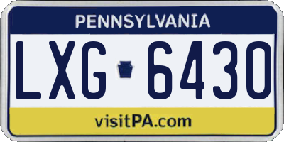 PA license plate LXG6430