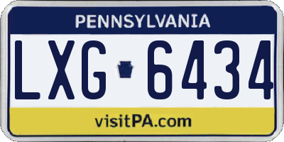 PA license plate LXG6434