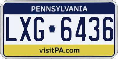 PA license plate LXG6436
