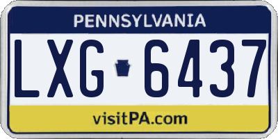 PA license plate LXG6437