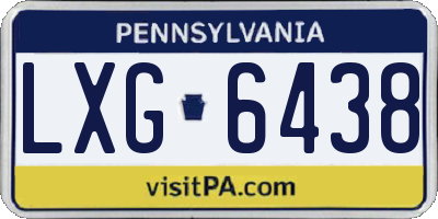 PA license plate LXG6438