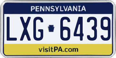 PA license plate LXG6439