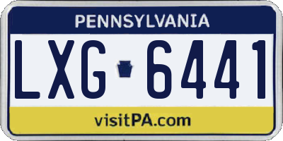 PA license plate LXG6441