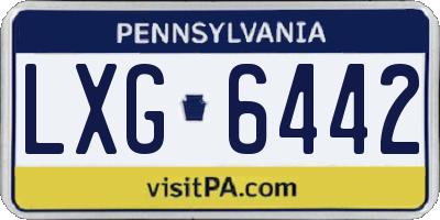 PA license plate LXG6442