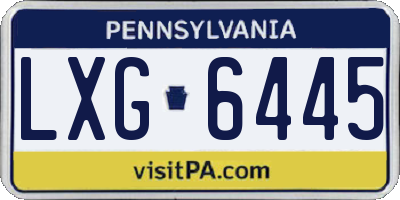 PA license plate LXG6445