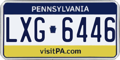 PA license plate LXG6446
