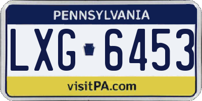 PA license plate LXG6453