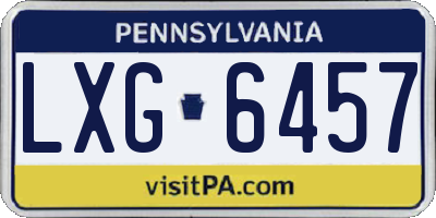 PA license plate LXG6457