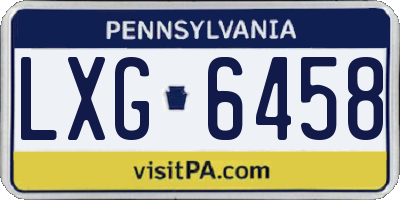 PA license plate LXG6458