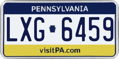 PA license plate LXG6459